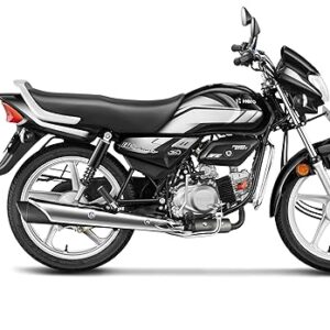 Hero HF Deluxe (Drum) (Self Start) Bike Black Grey Stripe Booking for Ex-Showroom Price